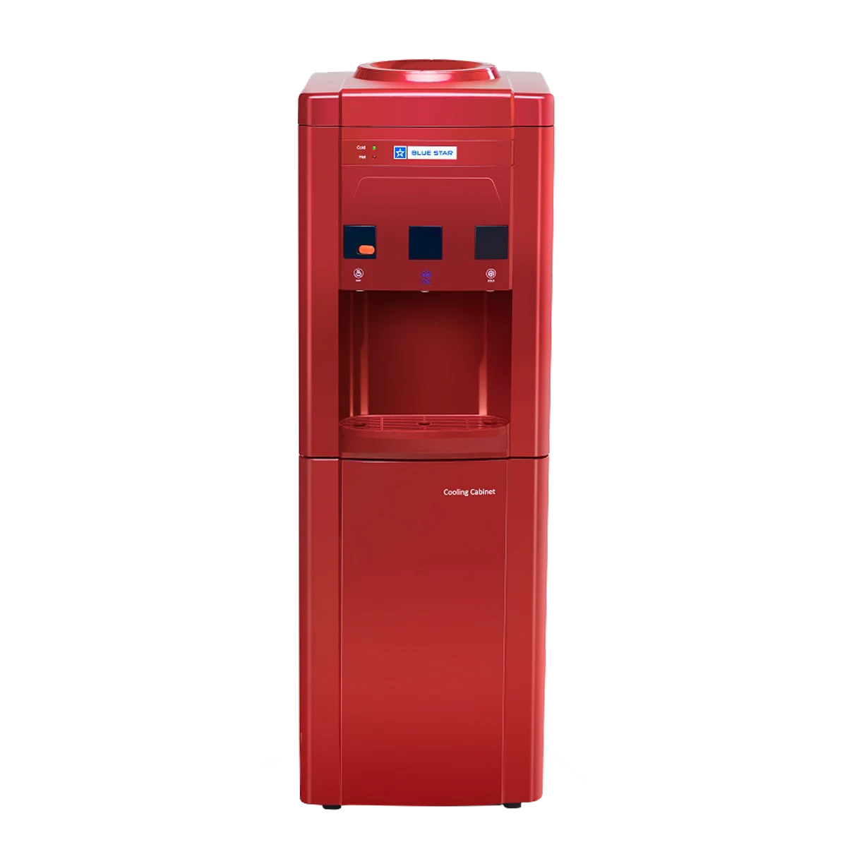 Blue Star GA Series With Refrigerator-Maroon | Floor Standing | Bottled Water Dispenser