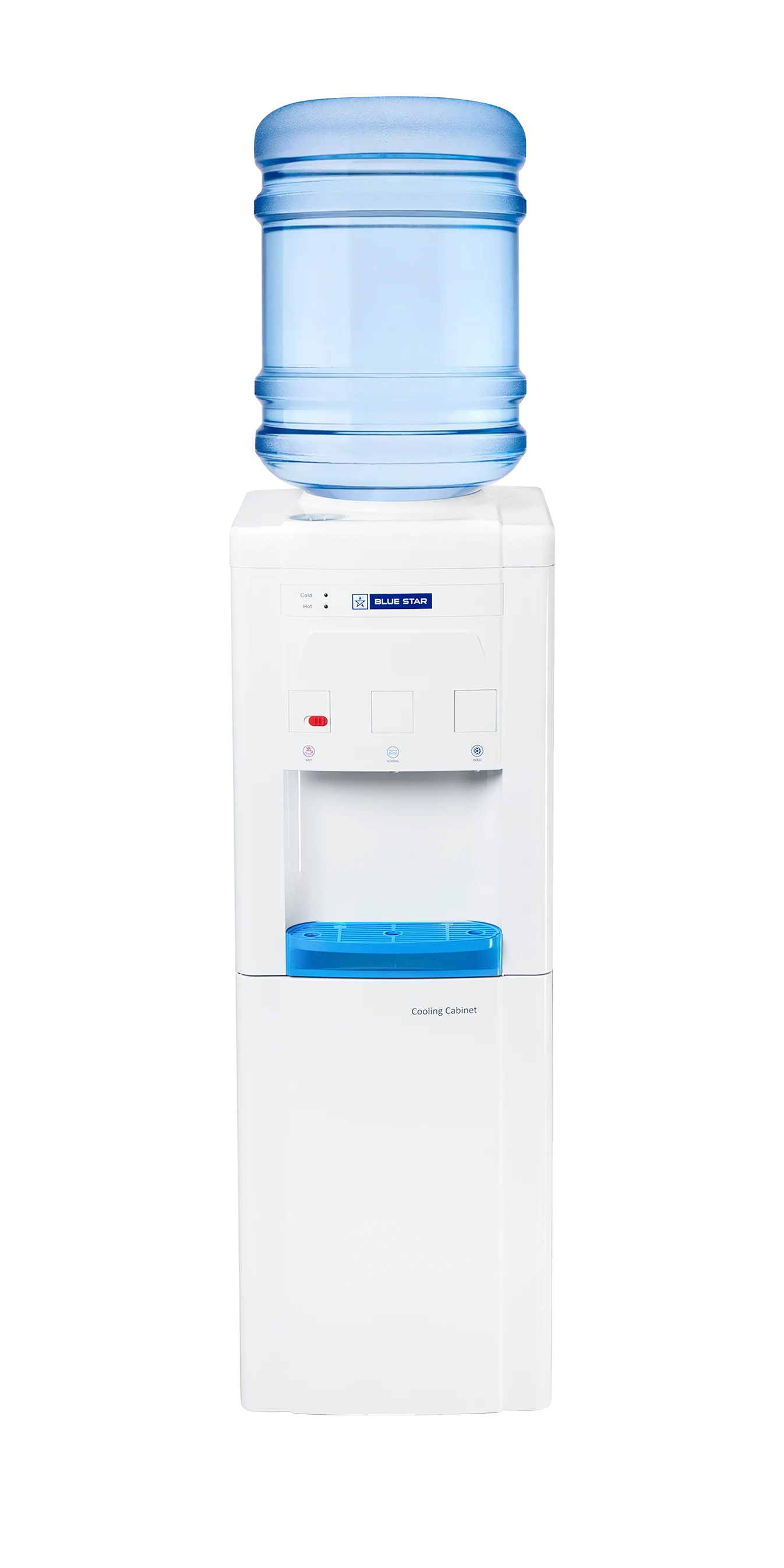 Blue Star GA Series With Refrigerator-White| Floor Standing | Bottled Water Dispenser